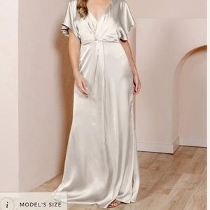 Revelry Gwen Satin Dress, soft champagne